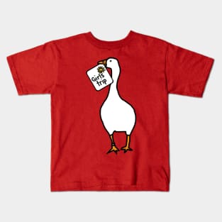 White Goose Steals Place on Girls Trip for Game Kids T-Shirt